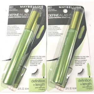 2 Pack Maybelline Define-A-Lash Washable Mascara, Very Black 801, 0.22 fl oz